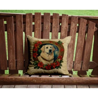 Caroline's Treasures Christmas Flowers Frame Other/no Pattern Throw Pillow