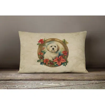 Caroline's Treasures Christmas Flowers Frame Other/no Pattern Throw Pillow