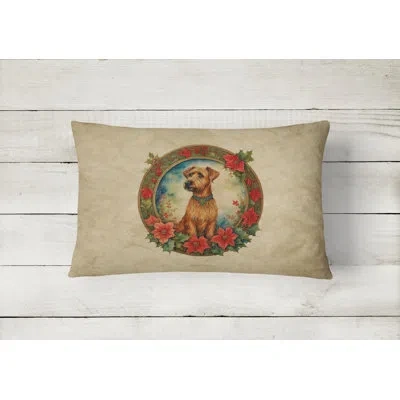 Caroline's Treasures Christmas Flowers Frame Other/no Pattern Throw Pillow