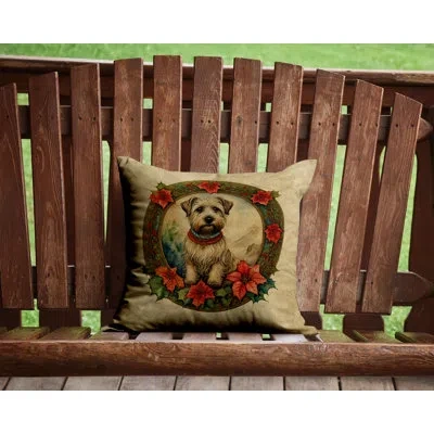 Caroline's Treasures Christmas Flowers Frame Other/no Pattern Throw Pillow