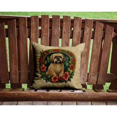 Caroline's Treasures Christmas Flowers Frame Other/no Pattern Throw Pillow