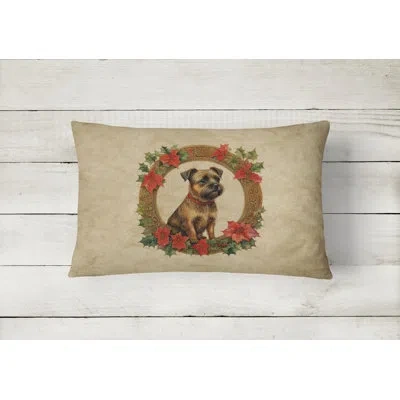 Caroline's Treasures Christmas Flowers Frame Other/no Pattern Throw Pillow