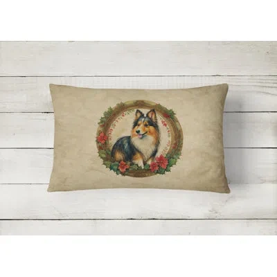 Caroline's Treasures Christmas Flowers Frame Other/no Pattern Throw Pillow