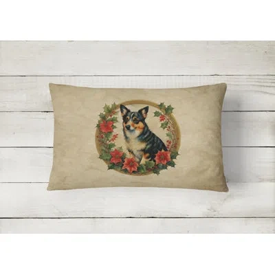 Caroline's Treasures Christmas Flowers Frame Other/no Pattern Throw Pillow