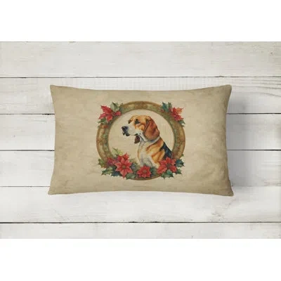 Caroline's Treasures Christmas Flowers Frame Other/no Pattern Throw Pillow