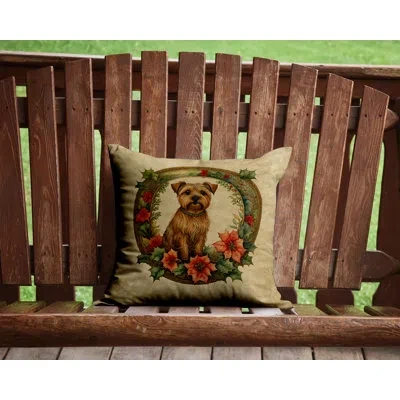 Caroline's Treasures Christmas Flowers Frame Other/no Pattern Throw Pillow