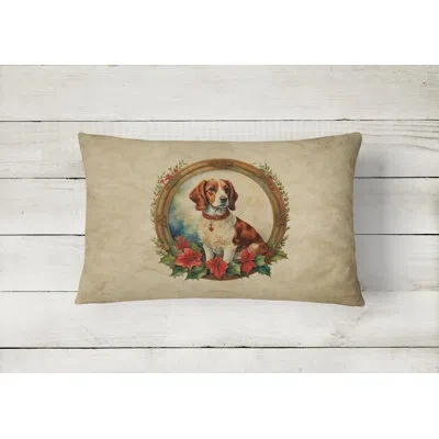 Caroline's Treasures Christmas Flowers Frame Other/no Pattern Throw Pillow