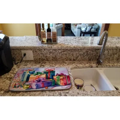 Caroline's Treasures Christmas Gifts Dish Drying Mat In Natural
