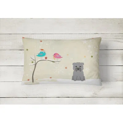 Caroline's Treasures Christmas Indoor/outdoor Heavyweight Canvas Lumbar Pillow In Gray