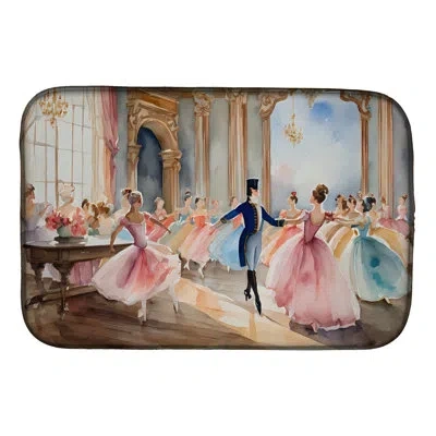 Caroline's Treasures Christmas Nutcracker Ballet Dish Drying Mat In Natural