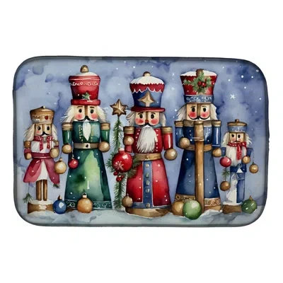Caroline's Treasures Christmas Nutcrackers Dish Drying Mat In Natural
