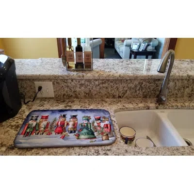 Caroline's Treasures Christmas Nutcrackers Dish Drying Mat In Natural