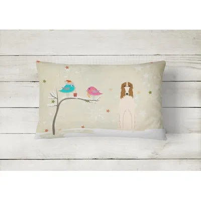 Caroline's Treasures Christmas Solid Ivory Indoor/outdoor Lumbar Pillow
