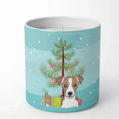 Caroline's Treasures Christmas Tree 10 oz Decorative Soy Candle In Jack Russell Terrier