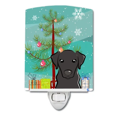 Caroline's Treasures Christmas Tree And Black Labrador Ceramic Night Light