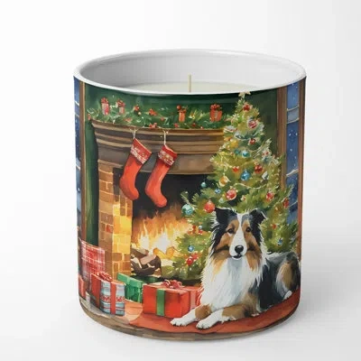 Caroline's Treasures Christmas Tree Scented Tumbler Candle With Ceramic Holder In Multi Color