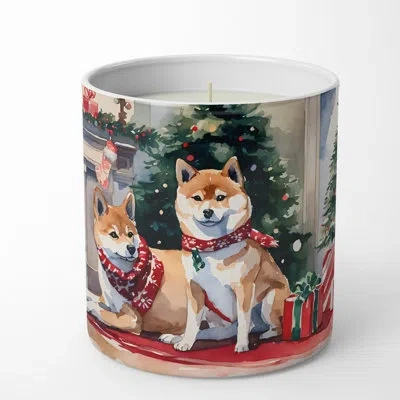 Caroline's Treasures Christmas Tree Scented Tumbler Candle With Ceramic Holder In Multi Color