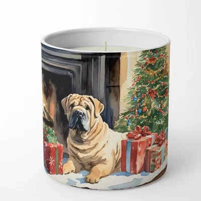Caroline's Treasures Christmas Tree Scented Tumbler Candle With Ceramic Holder In Multi Color