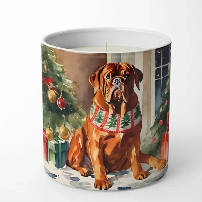 Caroline's Treasures Christmas Tree Scented Tumbler Candle With Ceramic Holder In Multi Color