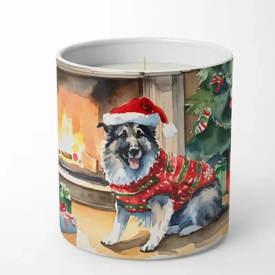 Caroline's Treasures Christmas Tree Scented Tumbler Candle With Ceramic Holder In Multi Color