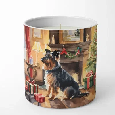 Caroline's Treasures Christmas Tree Scented Tumbler Candle With Ceramic Holder In Multi Color