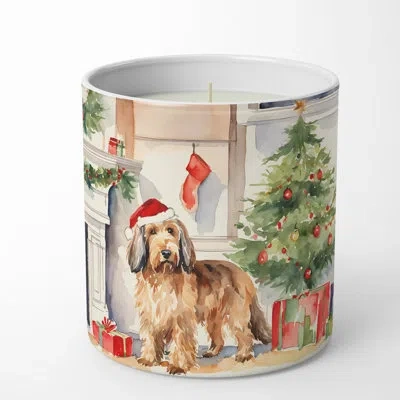 Caroline's Treasures Christmas Tree Scented Tumbler Candle With Ceramic Holder In Multi Color