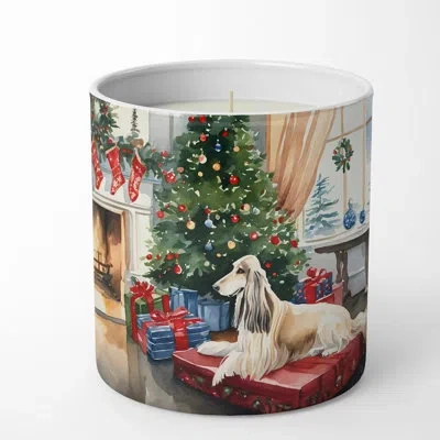 Caroline's Treasures Christmas Tree Scented Tumbler Candle With Ceramic Holder In Multi Color