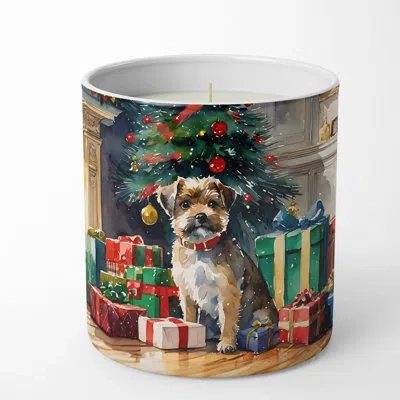 Caroline's Treasures Christmas Tree Scented Tumbler Candle With Ceramic Holder In Multi Color