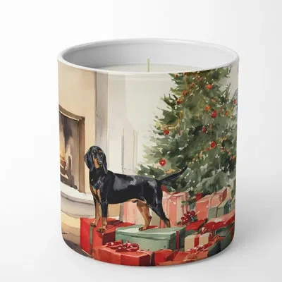 Caroline's Treasures Christmas Tree Scented Tumbler Candle With Ceramic Holder In Multi Color