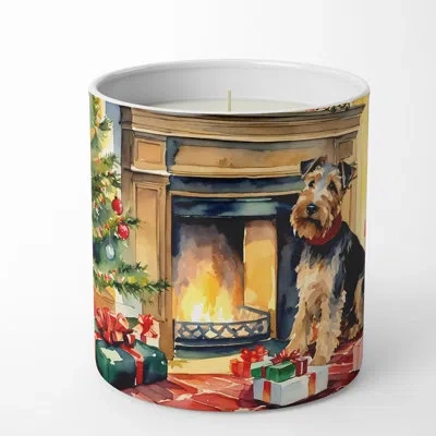 Caroline's Treasures Christmas Tree Scented Tumbler Candle With Ceramic Holder In Multi Color