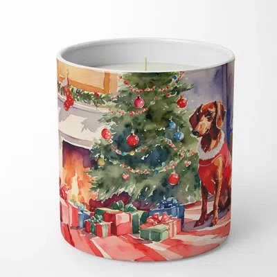 Caroline's Treasures Christmas Tree Scented Tumbler Candle With Ceramic Holder In Multi Color