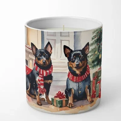 Caroline's Treasures Christmas Tree Scented Tumbler Candle With Ceramic Holder In Multi Color
