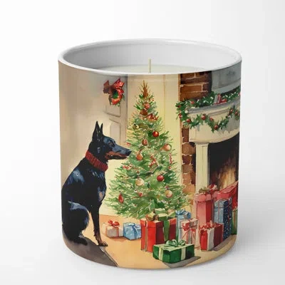 Caroline's Treasures Christmas Tree Scented Tumbler Candle With Ceramic Holder In Multi Color