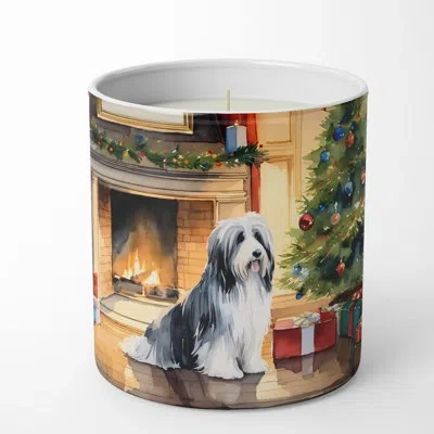 Caroline's Treasures Christmas Tree Scented Tumbler Candle With Ceramic Holder In Multi Color