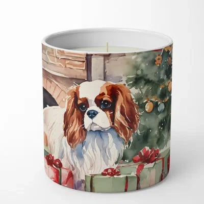 Caroline's Treasures Christmas Tree Scented Tumbler Candle With Ceramic Holder In Multi Color