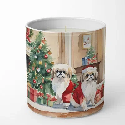 Caroline's Treasures Christmas Tree Scented Tumbler Candle With Ceramic Holder In Multi Color