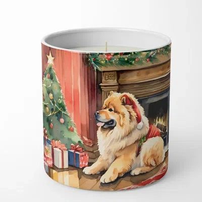 Caroline's Treasures Christmas Tree Scented Tumbler Candle With Ceramic Holder In Multi Color;multi Color