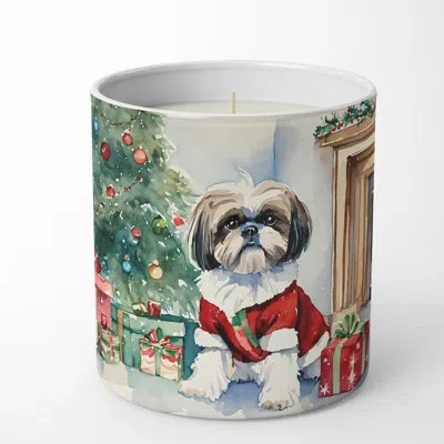Caroline's Treasures Christmas Tree Scented Tumbler Candle With Ceramic Holder In Multi Color;multi Color