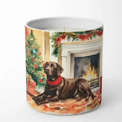 Caroline's Treasures Christmas Tree Scented Tumbler Candle With Ceramic Holder In Multi Color;multi Color