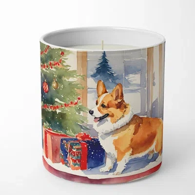 Caroline's Treasures Christmas Tree Scented Tumbler Candle With Ceramic Holder In Multi Color;multi Color