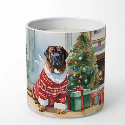 Caroline's Treasures Christmas Tree Scented Tumbler Candle With Ceramic Holder In Multi Color;multi Color