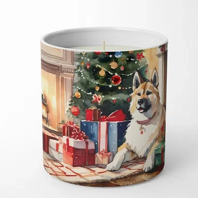 Caroline's Treasures Christmas Tree Scented Tumbler Candle With Ceramic Holder In Multi Color;multi Color