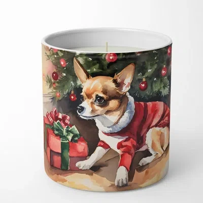 Caroline's Treasures Christmas Tree Scented Tumbler Candle With Ceramic Holder In Multi Color;multi Color