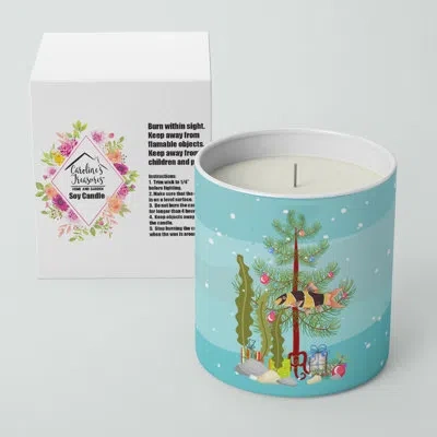 Caroline's Treasures Clown Loach Fish Merry Christmas 10 oz Decorative Soy Candle In Brown;blue;green