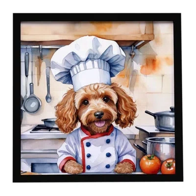 Caroline's Treasures Cockapoo The Chef Framed Metal Print In Multi