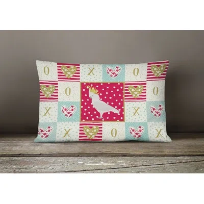 Caroline's Treasures Cockatoo Love Outdoor Rectangular Cushion With Filling