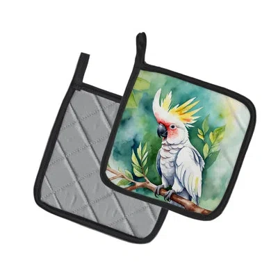 Caroline's Treasures Cockatoo Pair Of Pot Holders In Multicolor