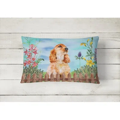 Caroline's Treasures Cocker Spaniel Spring Indoor/outdoor Throw Pillow