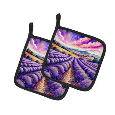 Caroline's Treasures Colorful English Lavender Pair Of Pot Holders In Multicolor