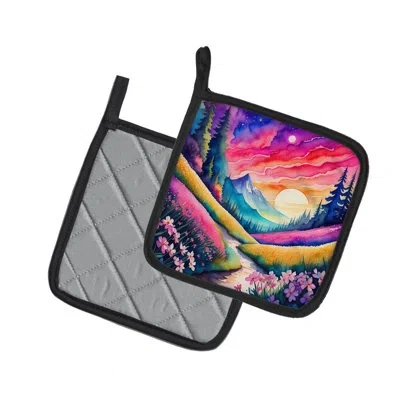 Caroline's Treasures Colorful Phlox Pair Of Pot Holders In Multicolor